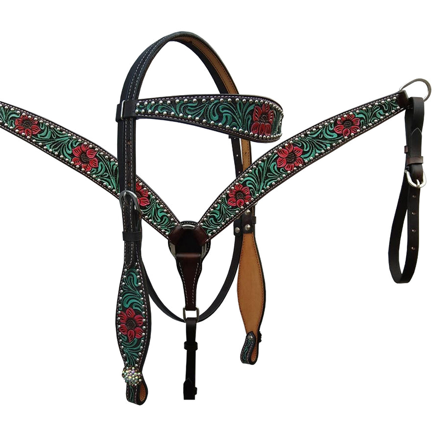 HILASON W. H. Headstall American Leather Dark Brown by Hilason – Cowboy and equestrian accessories