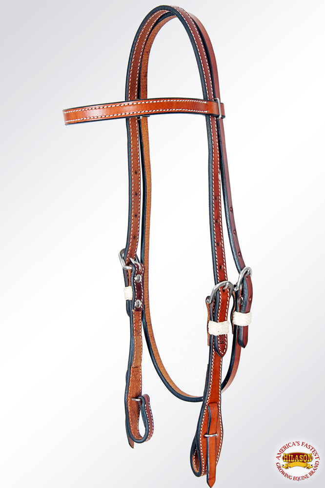 HILASON American Leather Horse Browband Headstall Working Tack Brown | for Horses Western Headstalls