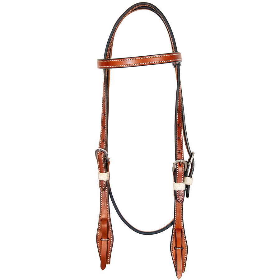Hilason American Leather H. Browband Headstall Working Tk. Brown – by Hilason – Cowboy and equestrian accessories