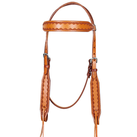 Hilason American Leather Horse Browband Headstall Working Tack Tan