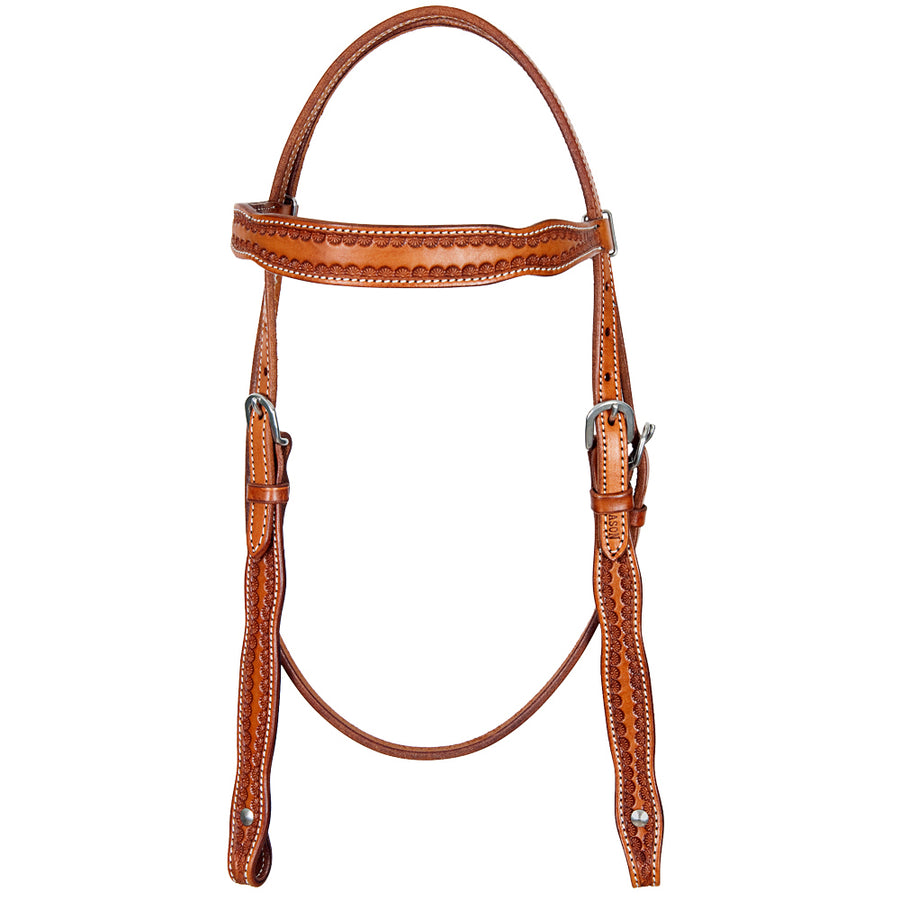 Hilason American Leather H. Browband Headstall Working Tk. Brown – by Hilason – Cowboy and equestrian accessories