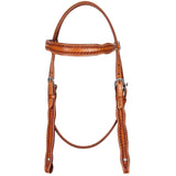 Hilason American Leather Horse Browband Headstall Working Tack Brown