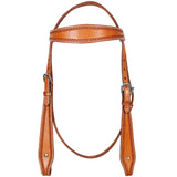 Hilason American Leather Horse Browband Headstall Working Tack Tan