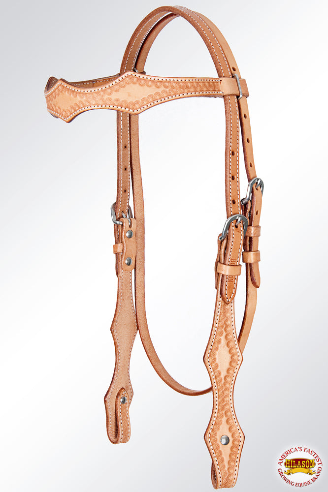 HILASON American Leather Horse Browband Headstall Working Tack Tan | for Horses Western Headstalls