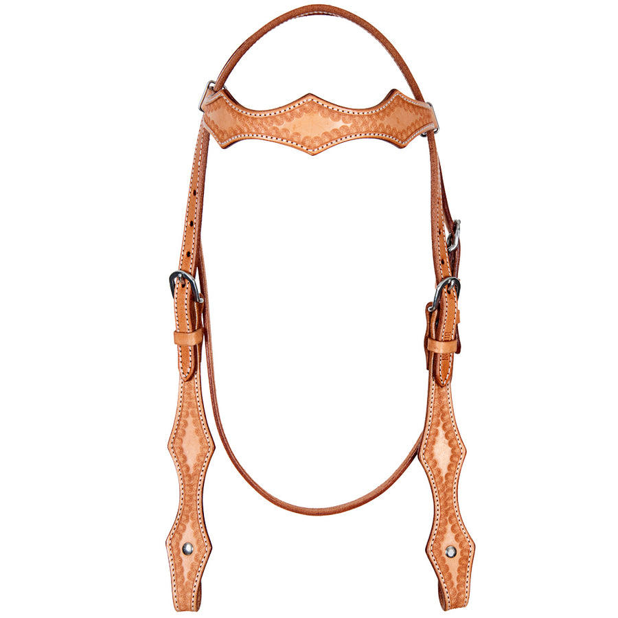 Hilason American Leather H. Browband Headstall Working Tk. Tan – by Hilason – Cowboy and equestrian accessories