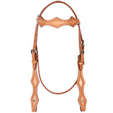 Hilason American Leather Horse Browband Headstall Working Tack Tan