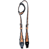 Hilason American Leather Horse One Ear Headstall Working Tack Black