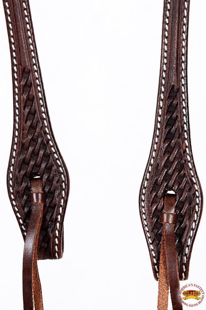 Hilason American Leather Horse One Ear Headstall Working Tack Hand Tooled