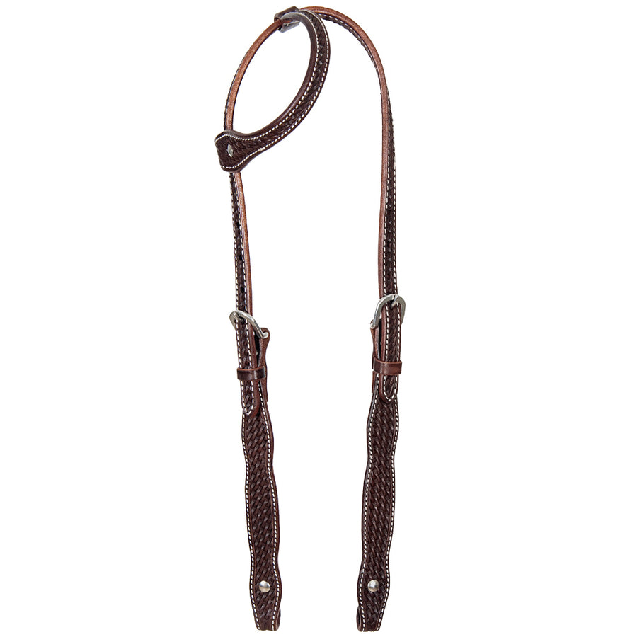 Hilason American Leather Horse One Ear Headstall Working Tack Brown - Uhorse