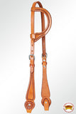 HILASON American Leather Horse One Ear Headstall Working Tack Tan | for Horses Western Headstalls