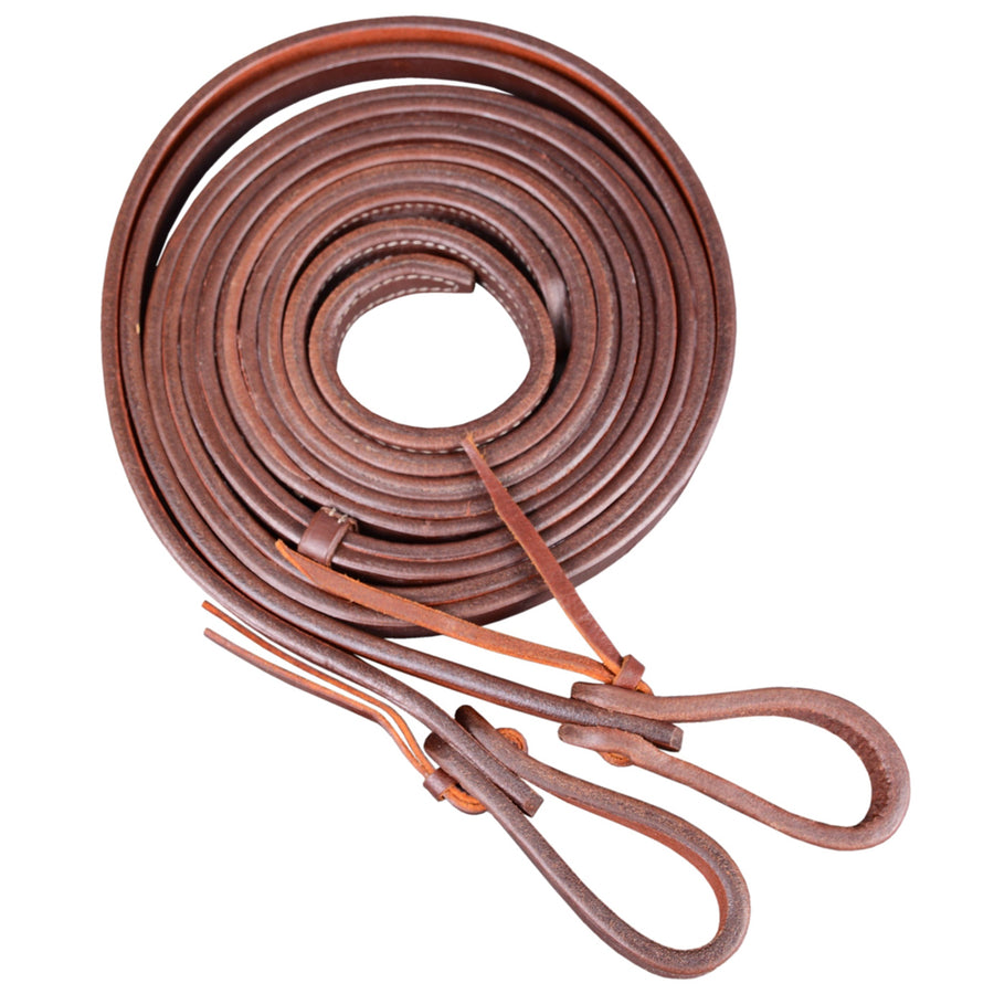 5/8 In X 8 ft HILASON W. H. Leather American Split Reins Brown – by Hilason – Cowboy and equestrian accessories