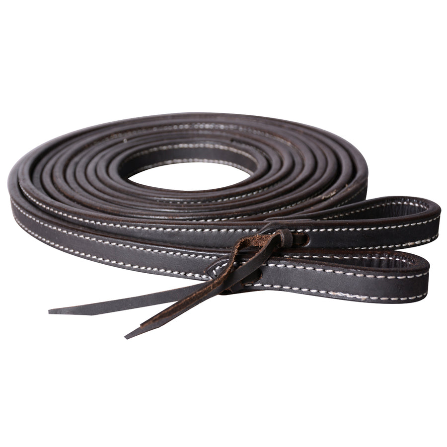 5/8 In X 8 Ft Hilason W. H. Leather Split Reins Dark Brown by Hilason – Cowboy and equestrian accessories