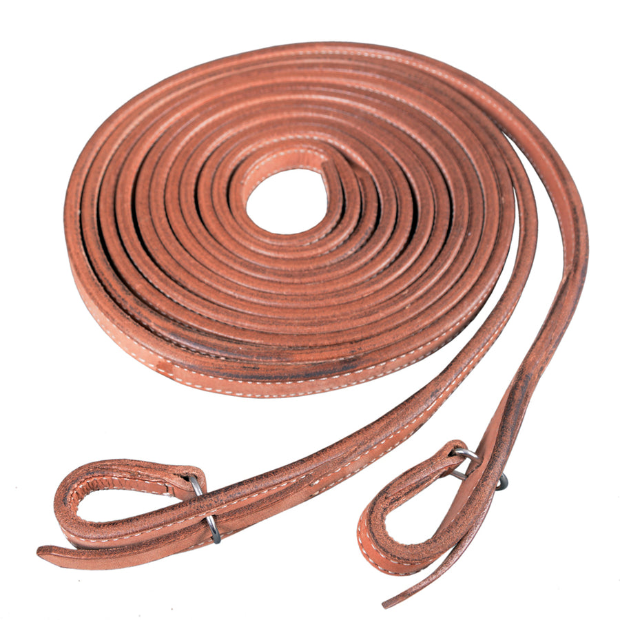 5/8 In X 8 ft Hilason W. H. Leather Split Reins Brown by Hilason – Cowboy and equestrian accessories