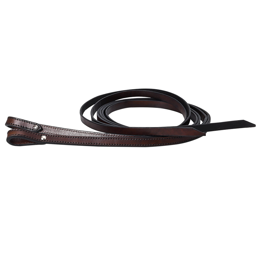 5/8 X 8 Ft Hilason American Leather Split Reins Chocolate Brown – by Hilason – Cowboy and equestrian accessories