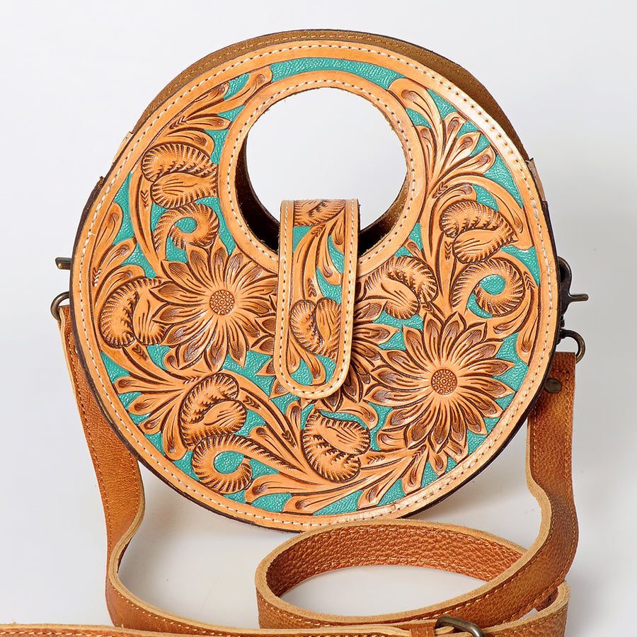 American Darling Hobo Bag, Hand Tooled Floral Carved Vegetable-Tanned Leather, Western Handcrafted Shoulder Purse
