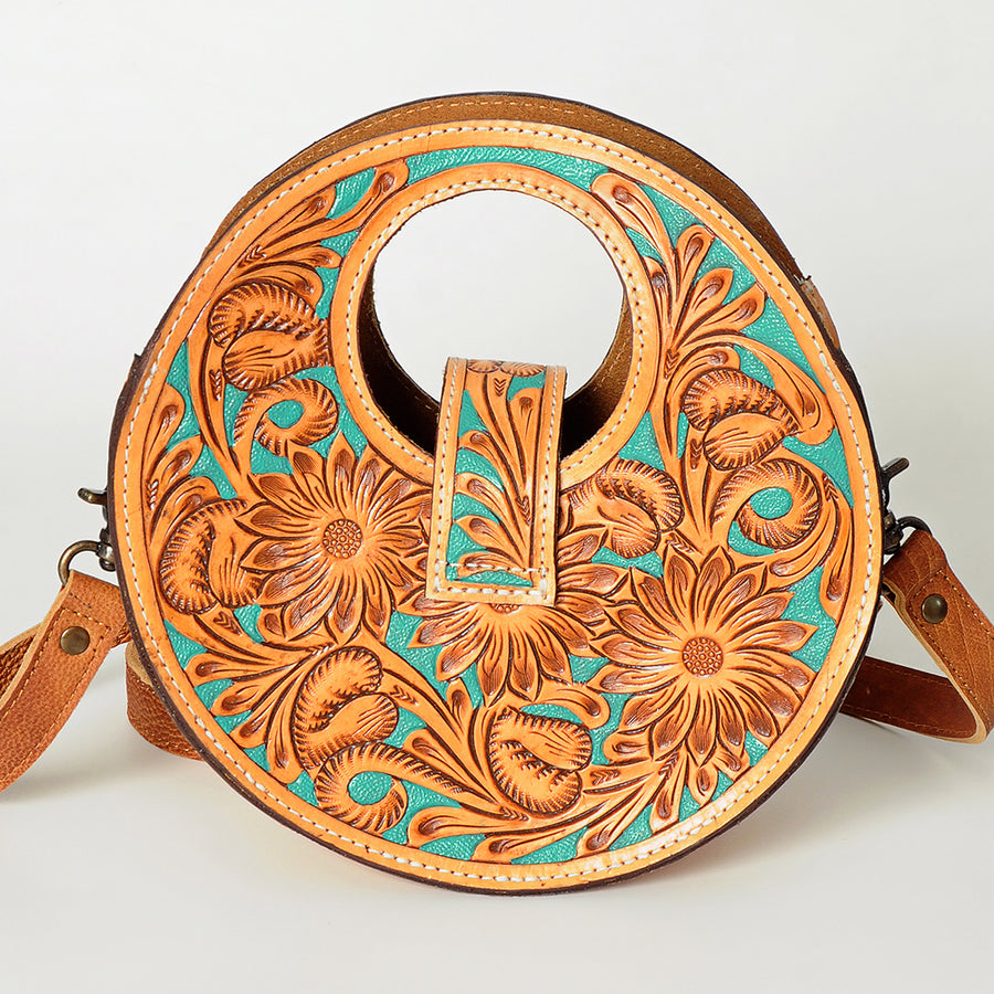 American Darling Hobo Bag, Hand Tooled Floral Carved Vegetable-Tanned Leather, Western Handcrafted Shoulder Purse