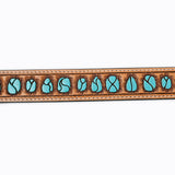 American Darling Beautifully Hand Tooled Tan Genuine American Leather Belt Men and Women Western Belt with Removable Buckle