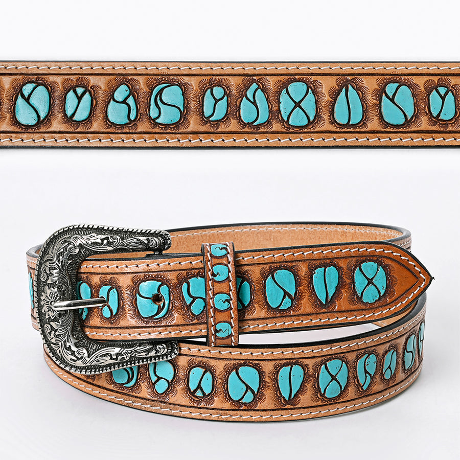 Beautifully Hand Tooled Genuine American Leather Belt Men and Women - Uhorse