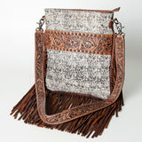 American Darling Large Crossbody Hand Tooled Hair on Genuine Leather Western Women Bag Handbag Purse | Cute - Uhorse