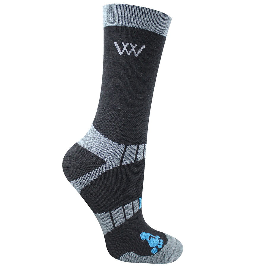 Medium Woof Wear Horse Short Riding Sock 2 Pairs Black Gray - Uhorse