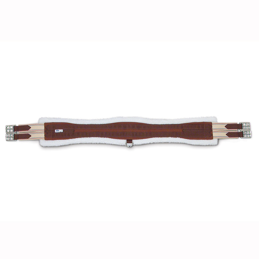 56 in Passport Contoured English Horse Girth with 2 Elastic Ends Brown - Uhorse