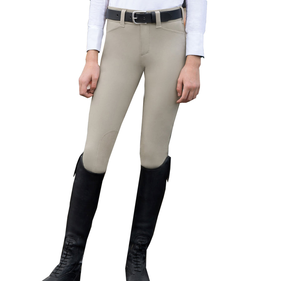 Size 8 Irideon Kids Hampshire Knee Patch Breech Tan - Uhorse