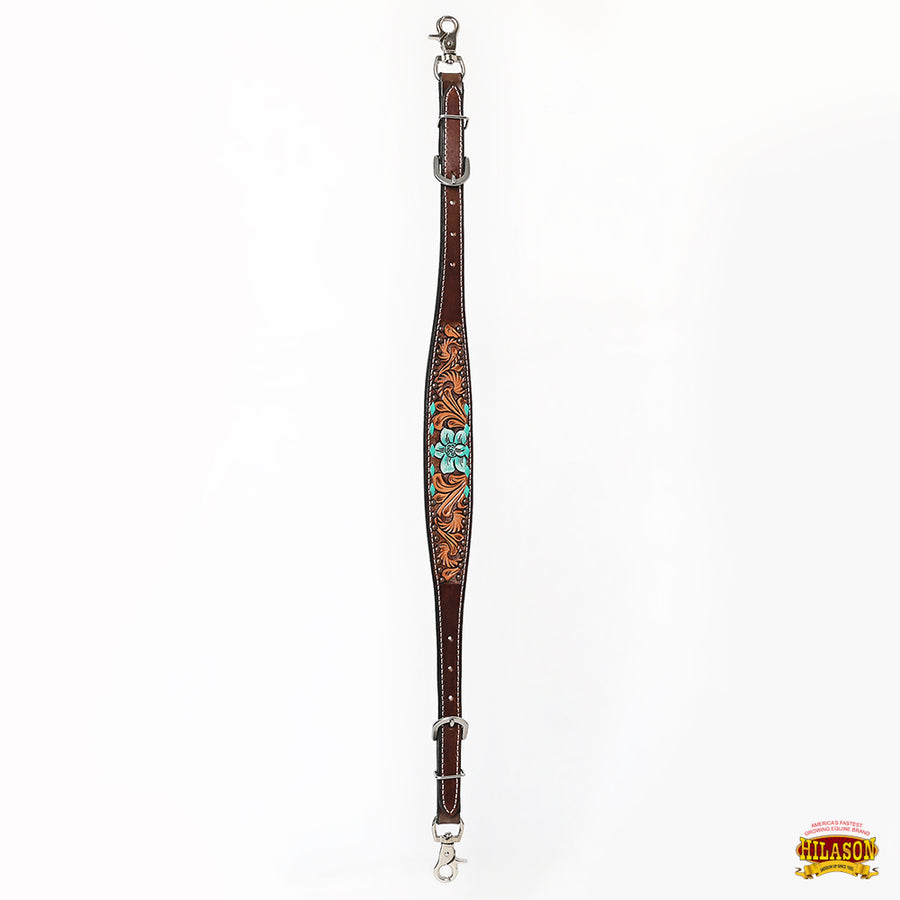 HILASON Western Horse Floral Headstall Breast Collar One American Leather Tack Set