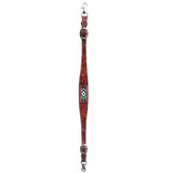 HILASON Western Horse Beaded Floral Headstall Breast Collar One Headstall Spur Strap Wither Strap American Leather Tack Set