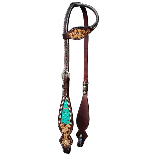 HILASON Western Horse Floral Headstall Breast Collar American Leather Tack Set - Uhorse