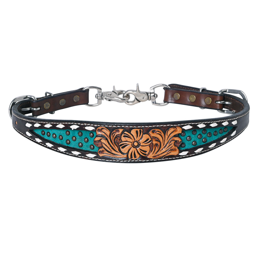 HILASON Western Horse Floral Headstall Breast Collar American Leather Tack Set