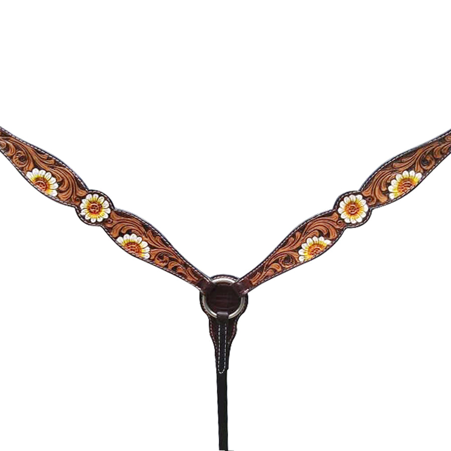 HILASON Western Horse Breast Collar American Leather Floral - Uhorse
