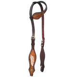 HILASON Western Horse Floral One Ear Headstall American Leather Brown - Uhorse