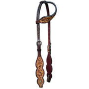 HILASON Western Horse Floral Headstall Breast Collar American Leather Tack Set
