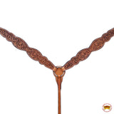 HILASON Western Horse Floral Headstall Breast Collar One Headstall Spur Strap Wither Strap American Leather Tack Set