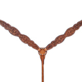 HILASON Western Horse Floral Headstall Breast Collar One Headstall Spur Strap Wither Strap American Leather Tack Set