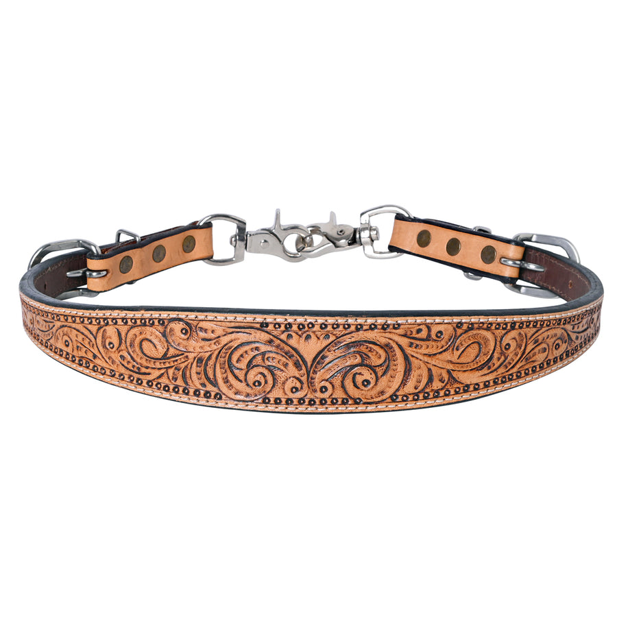 HILASON Western Horse Floral Headstall Breast Collar One Ear Headstall Wither Strap American Leather Tack Set