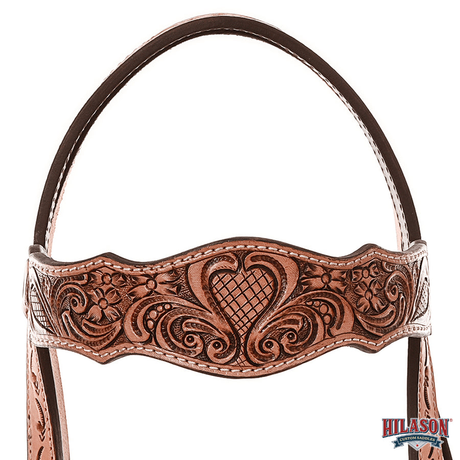 HILASON Western Horse Floral Headstall Breast Collar Wither American Leather Tack Set