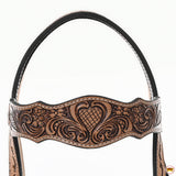 HILASON Western Horse Floral Headstall Breast Collar One Headstall American Leather Tack Set