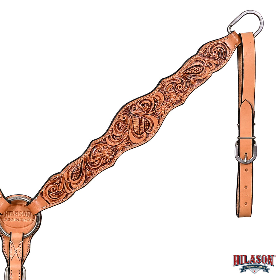 HILASON Western Horse Floral Headstall Breast Collar Wither American Leather Tack Set