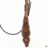 HILASON Western Horse Floral Headstall Breast Collar One Headstall American Leather Tack Set