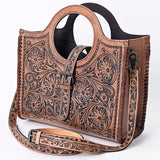 American Darling ADBG500 Tote Hand Tooled Genuine Leather Women Bag Western Handbag Purse