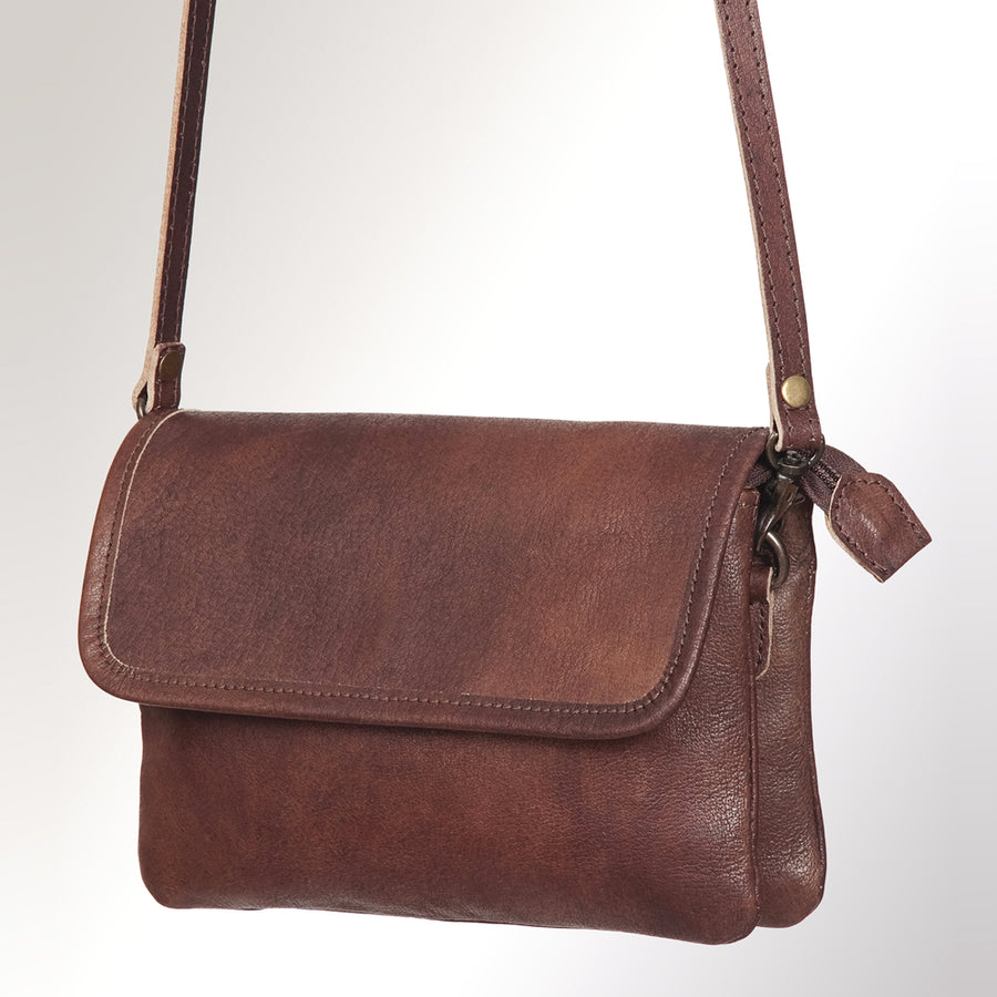 American Darling Genuine Leather Crossbody Bag for Women Vintage Style Flap Shoulder Purse Handcrafted Sling Bag - Uhorse