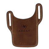 Ariat Cell Phone Holder Genuine Leather Embossed Logo Medium Brown