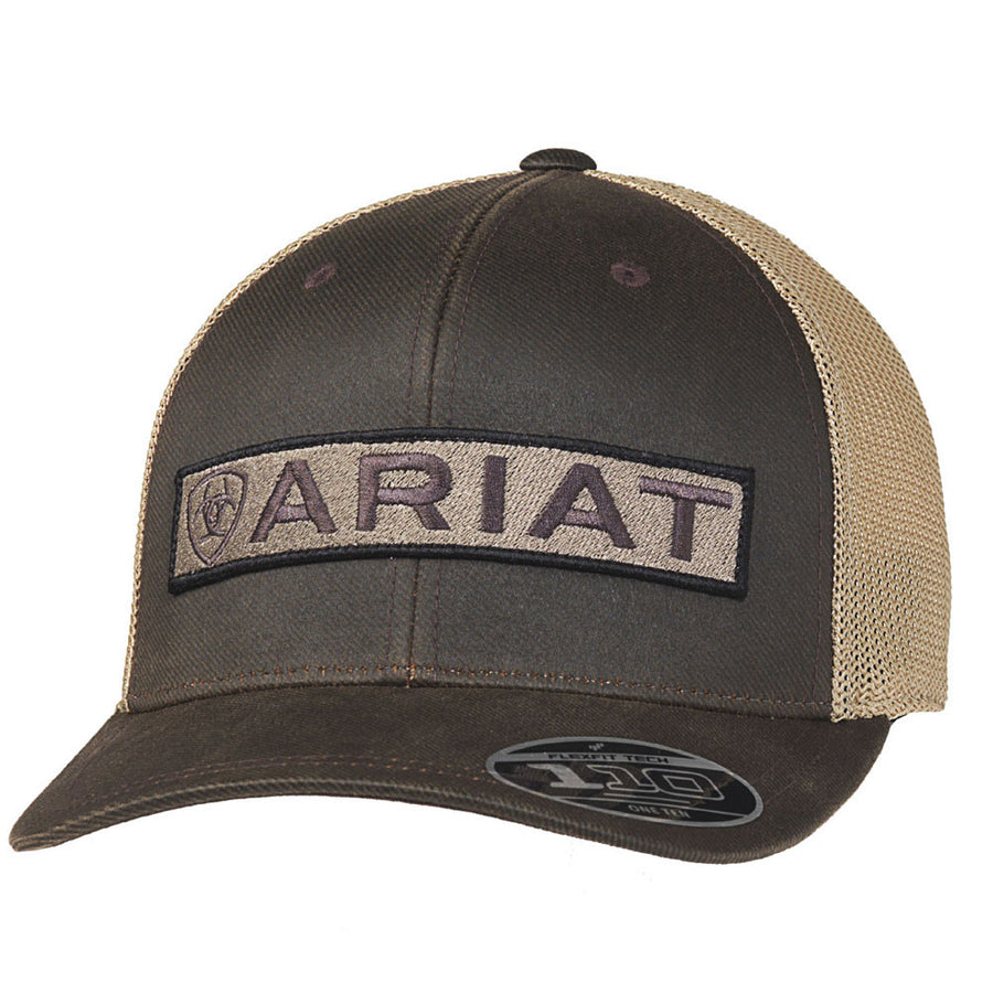 Ariat Men's Flex Fit 110 Long Logo Brown Cap by Hilason – Cowboy and equestrian accessories