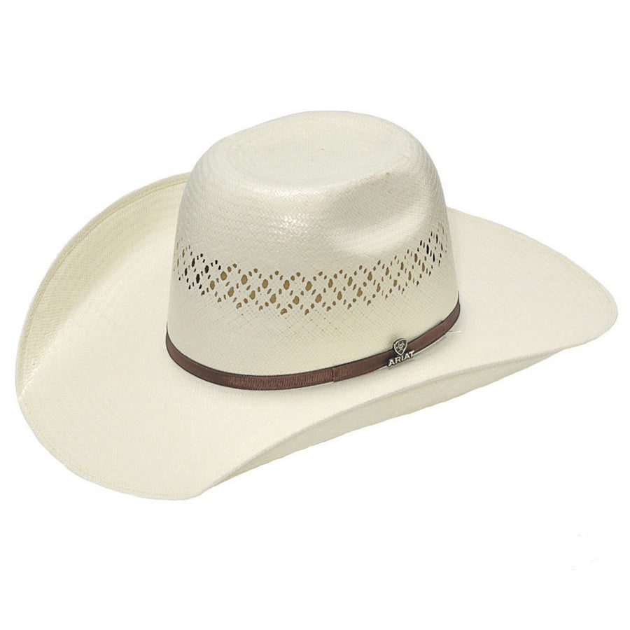 7.375 In Ariat W. Cowboy Hat Adult Shantung Vent 10X Natural by Hilason – Cowboy and equestrian accessories
