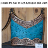 American Darling Hand Tooled Hair On Genuine Leather Women Bag Western Handbag Purse