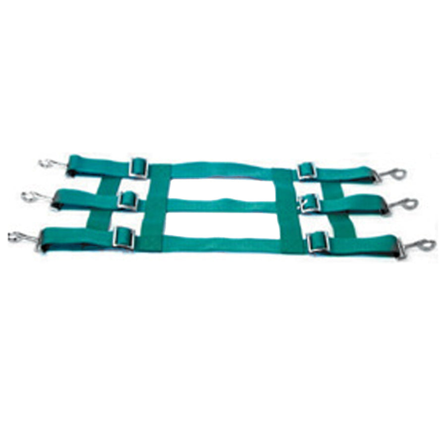 Teal nylon horse tie straps with metal hardware - Uhorse