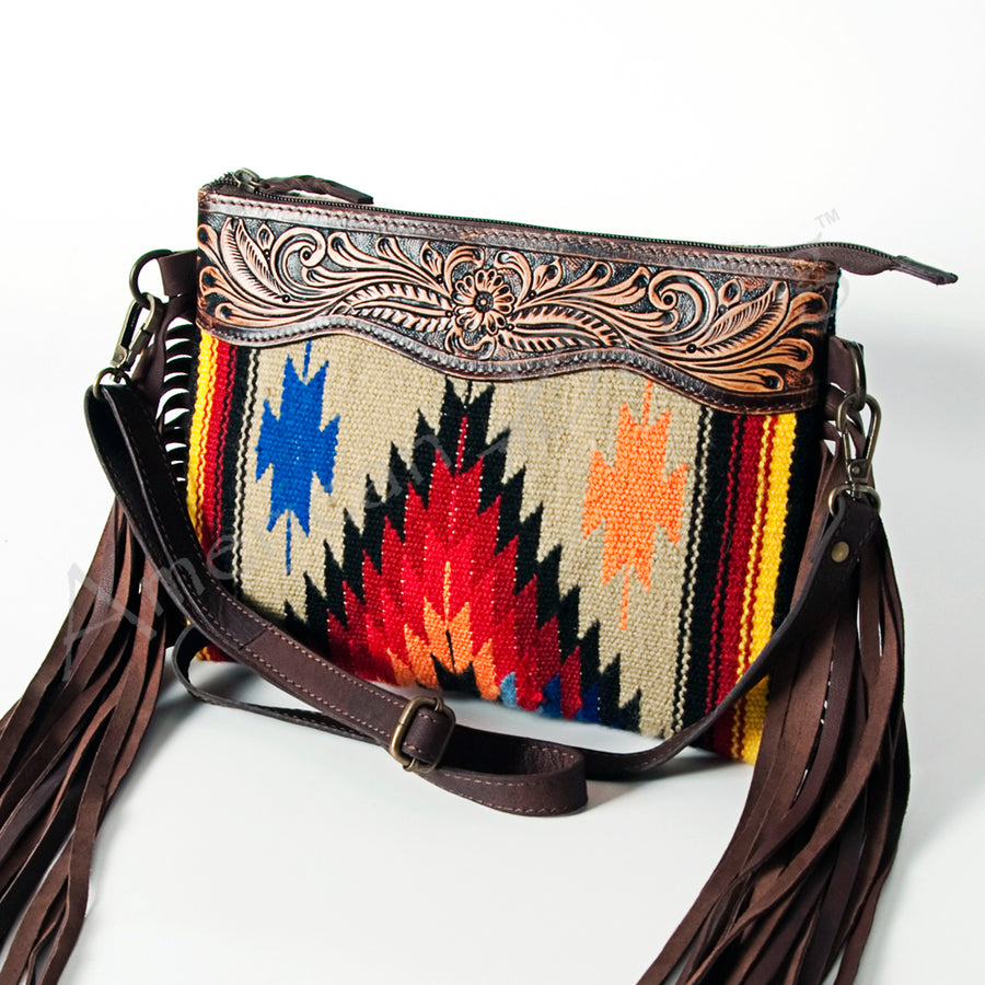 American Darling Cross Body Hand Tooled Saddle Blanket Genuine Leather Western Women Bag Handbag Purse | Crossbody - Uhorse