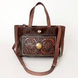 American Darling ADBGI184 Tote Hand Tooled Hair-On Genuine Leather Women Bag Western Handbag Purse