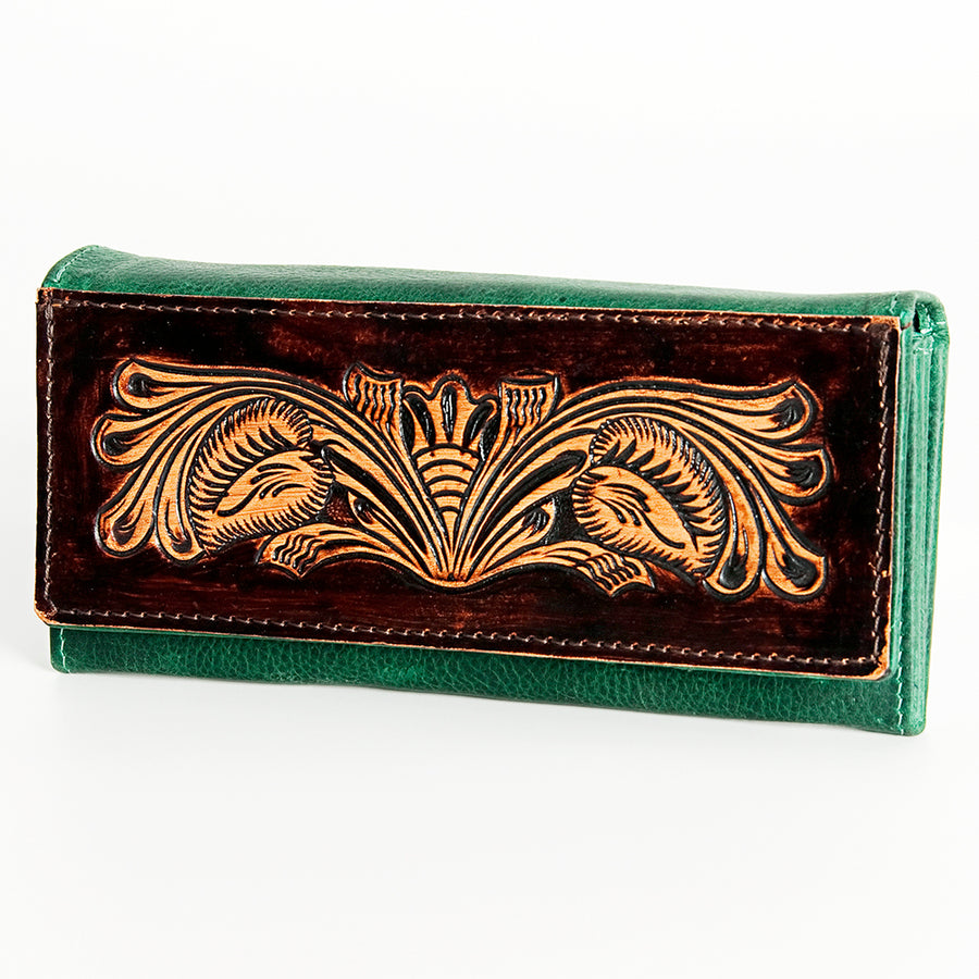 American Darling Wallet Hand Tooled Genuine Leather Western Women Bag | Handbag Purse Wristlet Travel Clutch - Uhorse
